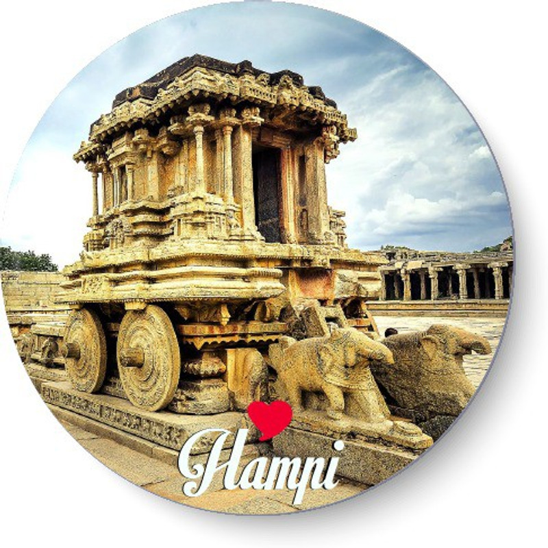 peacockride Love Hampi Fridge Magnet Pack of 1(Multicolor)