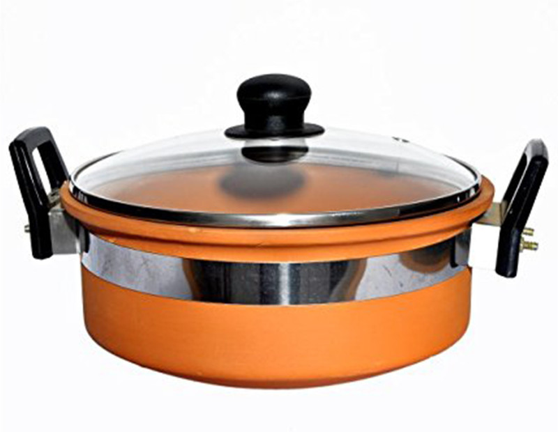 vsudhev 1 Cookware Clay crafted Kadhai with Lid Kadhai 0 cm with Lid(Earthenware)