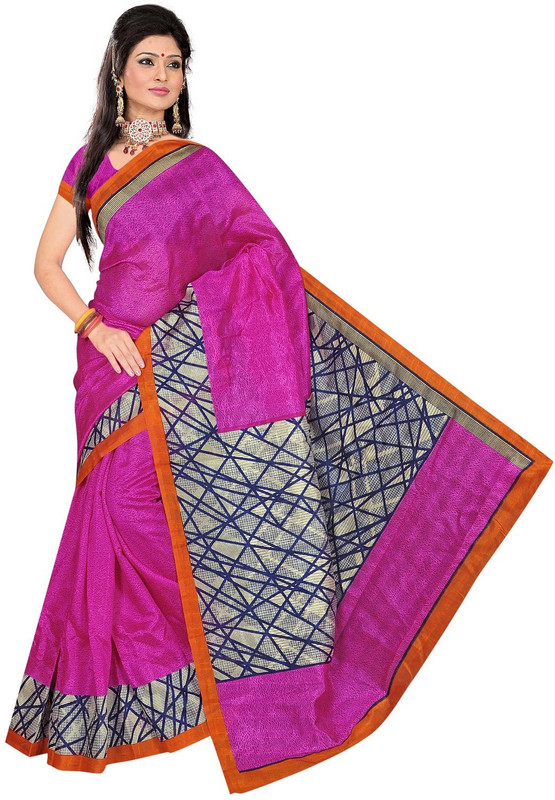 Winza Designer Printed, Self Design, Paisley, Temple Border, Solid Bollywood Cotton Blend Saree(Multicolor)