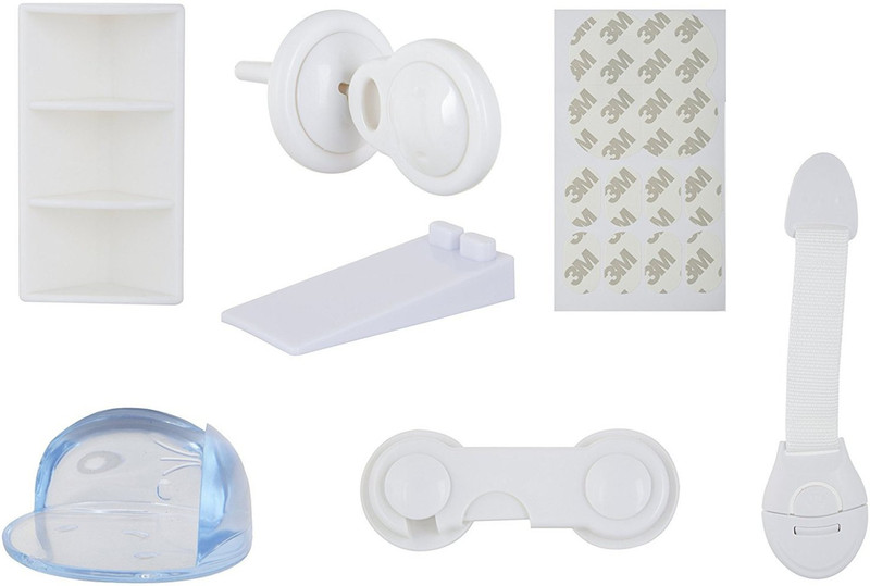 kitschkitsch Kids Baby Safety Kit 41 Pieces Complete Baby proofing Set Socket Corner Cabinet Drawer and Door Locks(white)