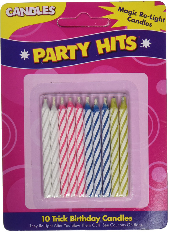 dj products 50 Pieces (5 pack ) Magic Relighting Birthday Candles Candle(Multicolor, Pack of 5)