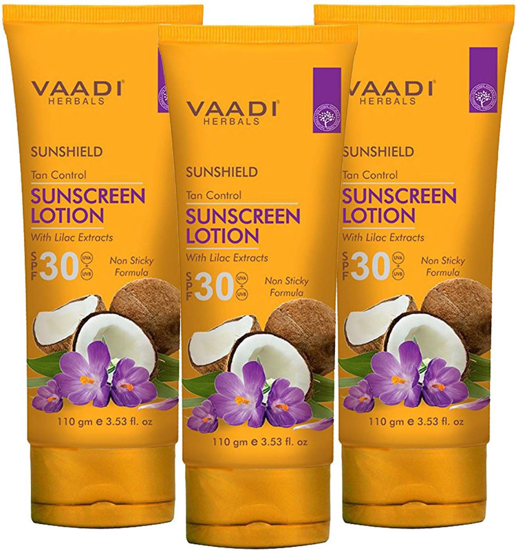 vaadi Sunscreen Lotion SPF-30 with Lilac Extract 110g x 3 pack - SPF 30(330 g)