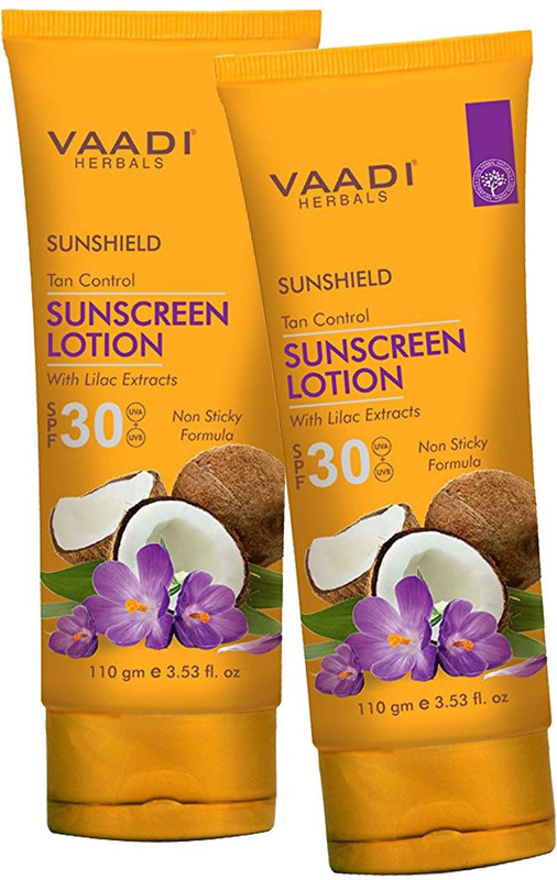 vaadi Sunscreen Lotion SPF-30 with Lilac Extract 110g x2 pack - SPF 30(220 g)