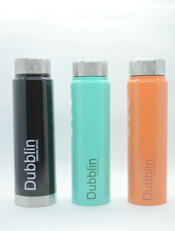 dubblin Ice cube1200 fridge bottle 1200 ml Bottle(Pack of 3, Blue, Black, Orange)