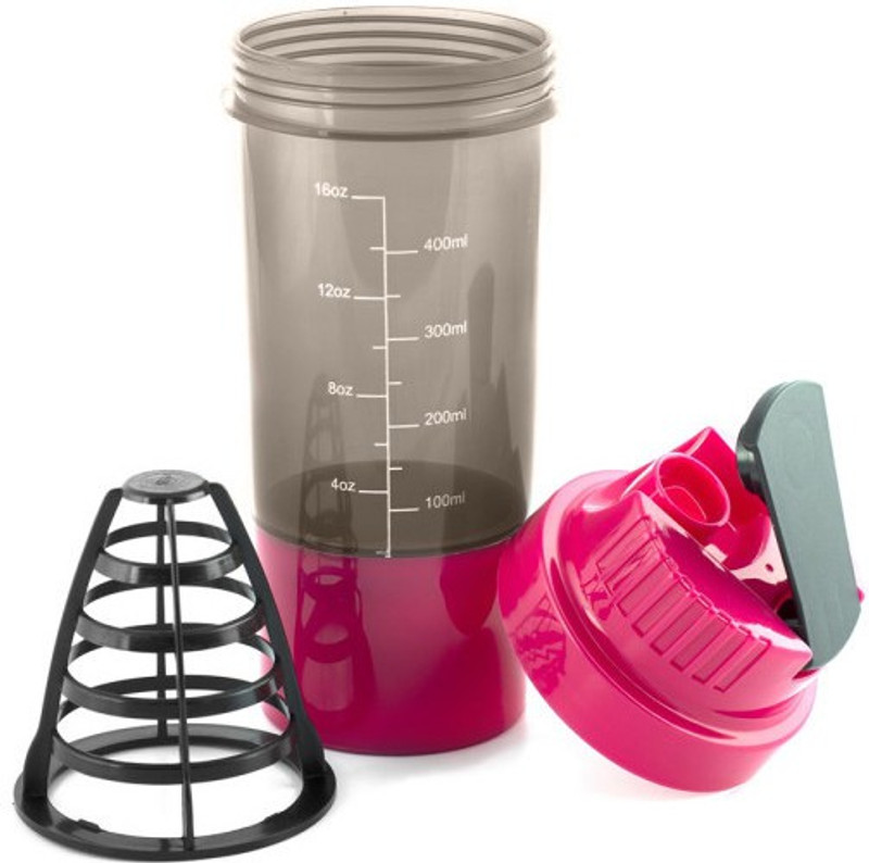 dwantis Sports Cyclone Protein Shaker Mixer Bottle Premium Quality with Compartment for Protein Powder 450 ml Shaker(Pack of 1, Multicolor)