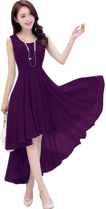 Viha Women Fit And Flare Purple Dress | Desertcart Bahamas