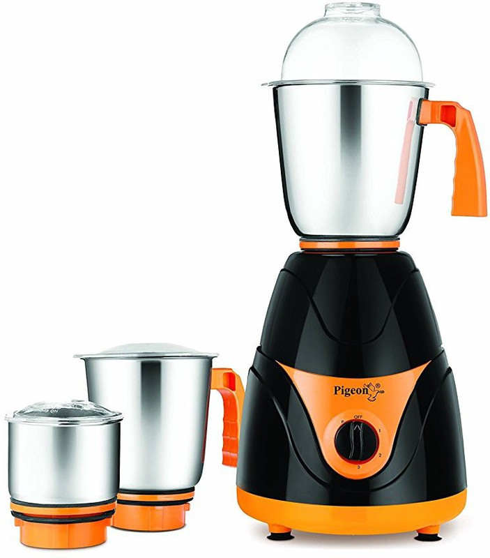 Pigeon MX 12652 750 W Mixer Grinder(Black, Orange, 3 Jars) Pigeon MX 12652 750 W Mixer Grinder(Black, Orange, 3 Jars)