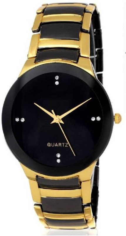 tutile TTBIIKBG New stylish attractive watch black golden round dial mens watch Big size dial Watch - For Boys Analog Watch  - For Men