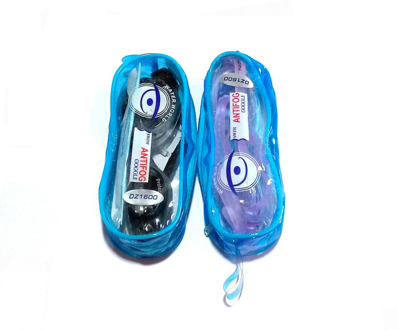MK Anti Fog Swimming Glasses size - 15/4 cm,(Combo Pack). ( Colors may Vary) Swimming Kit