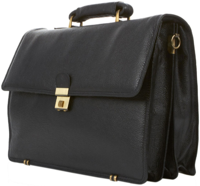 leather mark 19 inch Laptop Messenger Bag(Black)
