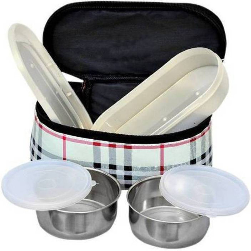 onlinedeals Lunch Box Material: Stainless Steel, Plastic 3 Containers Lunch Box(750 ml)