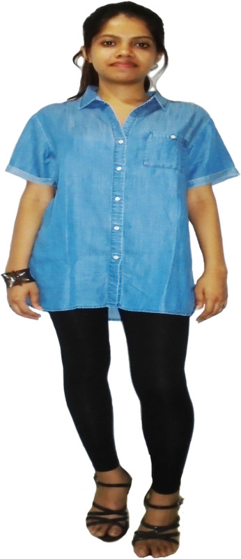 carmino casuals Women Solid Casual Blue Shirt(Pack of 2)