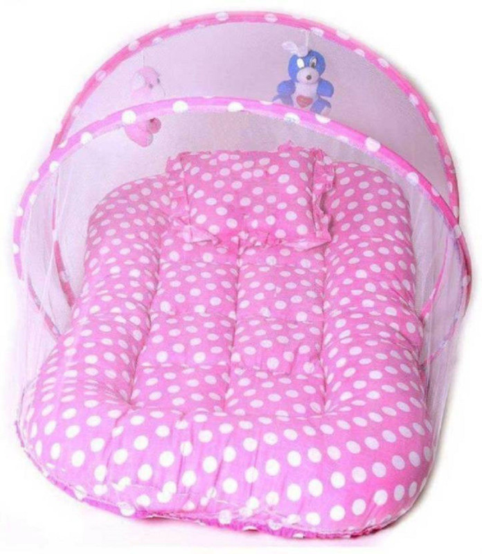 croox Cotton Mosquito Protector Comfy Baby Bed CRX_BYMN_0024_PD Portable Crib(Fabric, Pink)