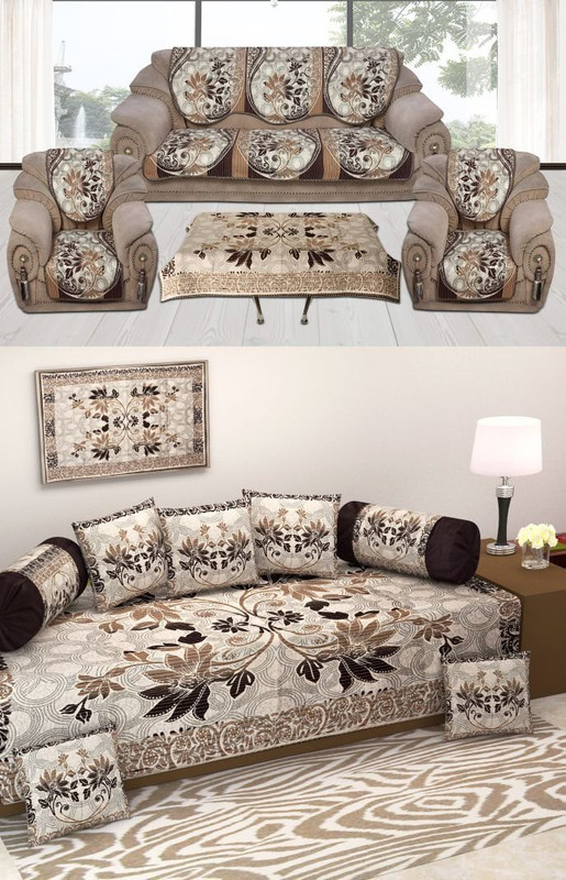st decor store Chenille Floral Diwan Set