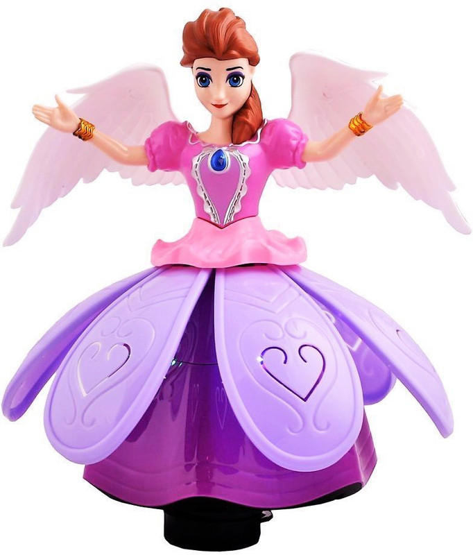 woogly Dancing Doll & rotating angel girl flashing lights with music for kids(Multicolor)
