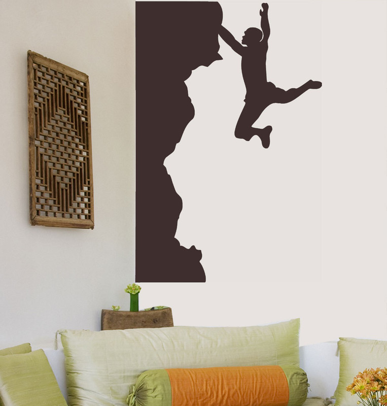 walkart Extra Large wallstickers (9648) man climbing to a mountain  Sticker(Pack of 1)