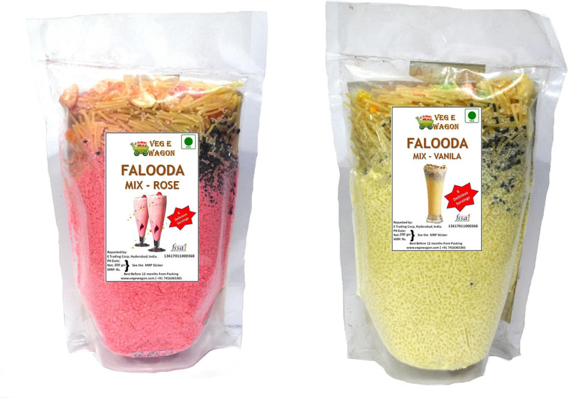 Veg E Wagon Falooda Mix -Rose & Vanilla(400 g, Pack of 2)