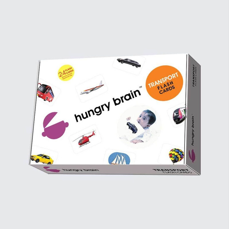hungry brain TRANSPORT flash cards- Easy & fun way of learning-2yr-6yr kids(purple)