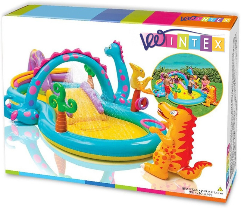 VW Intex DINOLAND PAY CENTER Inflatable Swimming Pool(Multicolor)