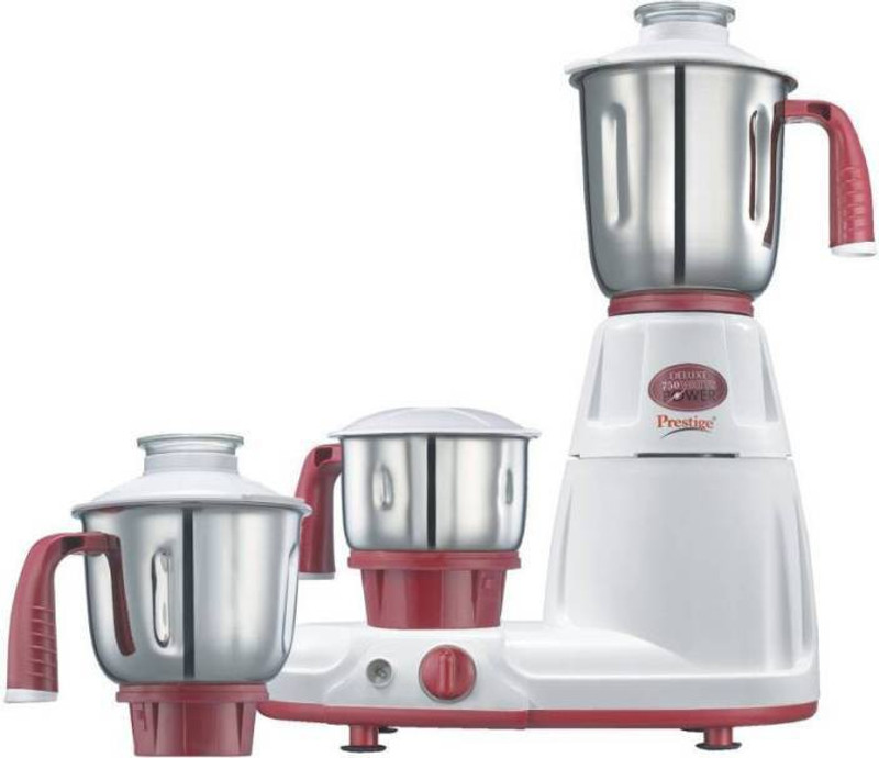 Prestige DeluxeLs 750 W Mixer Grinder(White, 3 Jars)
