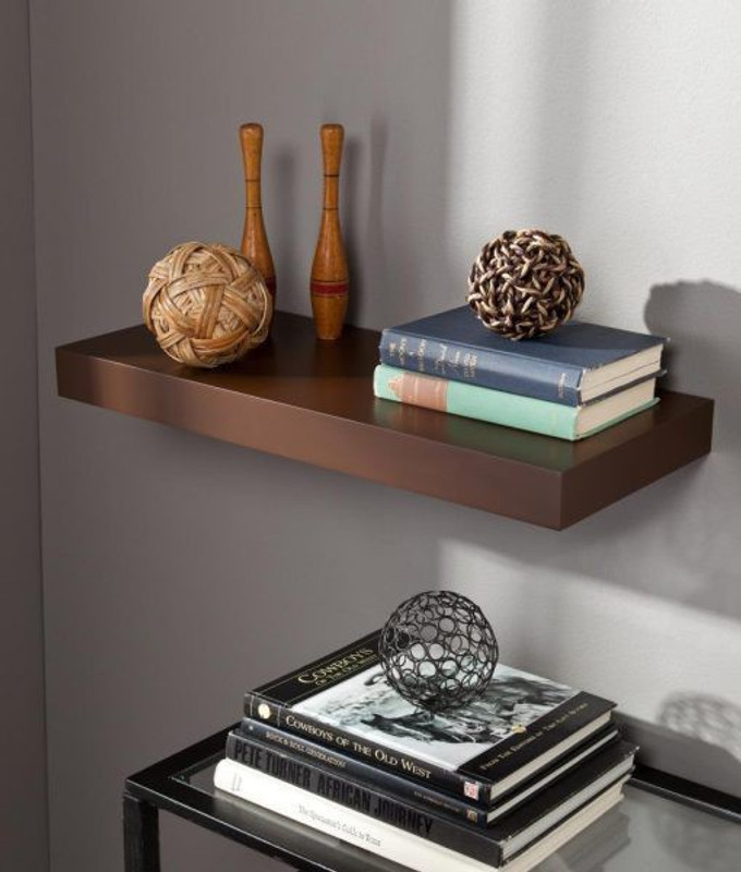 sunshine wood Floating rack Apollo Set Top Box TV/DVD Player Shelf (24In) MDF (Medium Density Fiber) Wall Shelf(Number of Shelves - 1, Brown)