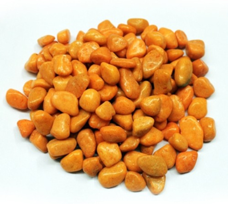 natures buggy Orange Shiny Pebbles Polished Angular Marble Pebbles(Orange 1 kg)