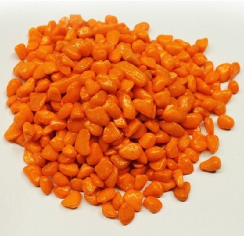 natures buggy Marble Orange Mini Pebbles Polished Asymmetrical Marble Pebbles(Orange 1 kg)
