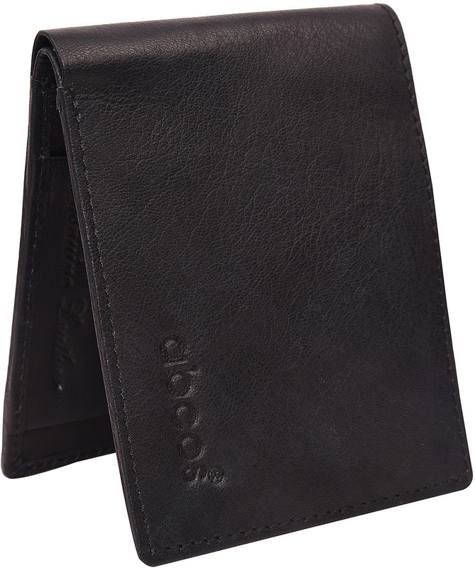 abcos Men Black Genuine Leather Wallet(6 Card Slots)