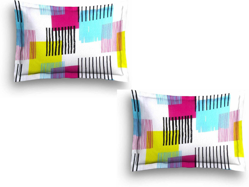 zesture Geometric Pillows Cover(Pack of 2, 43 cm*68.5 cm, Multicolor)