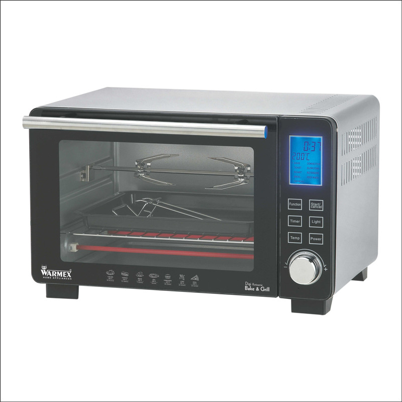 Warmex Oven Toaster Griller OTG-09 Digi (Black & Silver) 1500 W Pop Up Toaster(Silver and black)