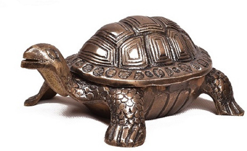 veerbhadra Antique Brass Turtle Looks Very Beautiful And Is Value For Money. Decorative Showpiece  -  7 cm(Brass, Grey, Gold, Gold)