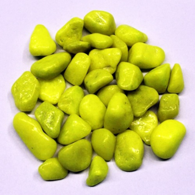 natures buggy Fluorescent Yellow Pebbles Polished Asymmetrical Marble Pebbles(Yellow 1 kg)