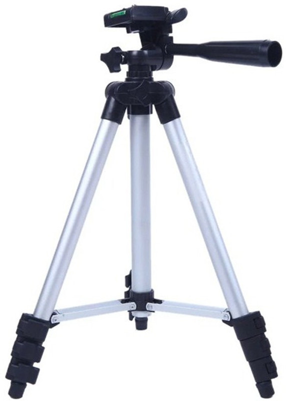 loopan 3110A Tripod 3.5 Feet With 3-Way HeadTripod for Nikon D7100 D90 D3100 DSLR Sony NEX-5N A7S Canon 650D 70D 600D Tripod(Silver, Supports Up to 450 g)