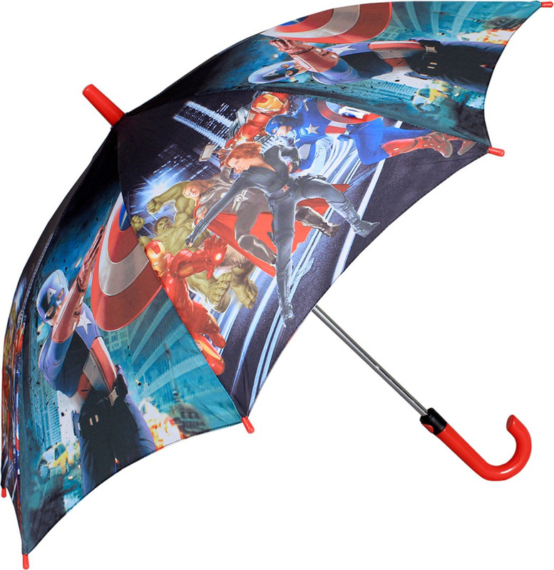 UMBF4MXGFQCJEYKH-flipkart.com Johns Avenger Series 500mm Straight Fold auto open premium printed blue and red Kids Umbrella(Blue)