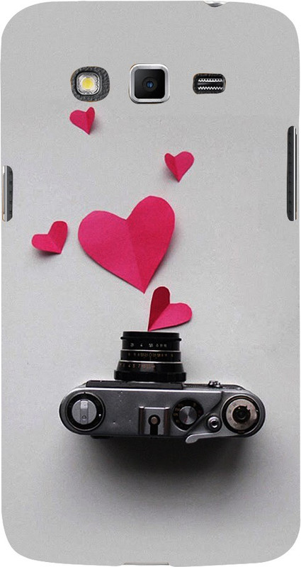 Snapdilla Back Cover for Samsung Galaxy Grand 2(Vintage Pink Color Hearts Best Moments Photographer 3D Print Cover)
