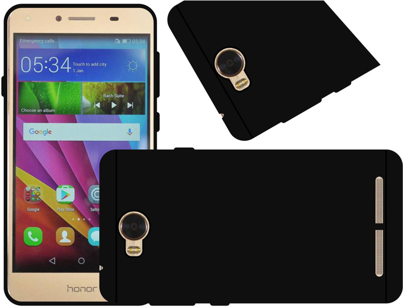 Case Creation Back Cover for Huawei Honor Bee 2 4G 2017(Dark Pitch Black, Dual Protection)