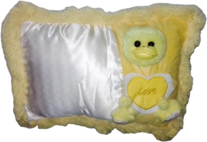 kidoz kingdom Polyester Fibre DUCK PILLOW WITH LOVE AND PERSONALIZE PILLOW Baby Pillow(Yellow)