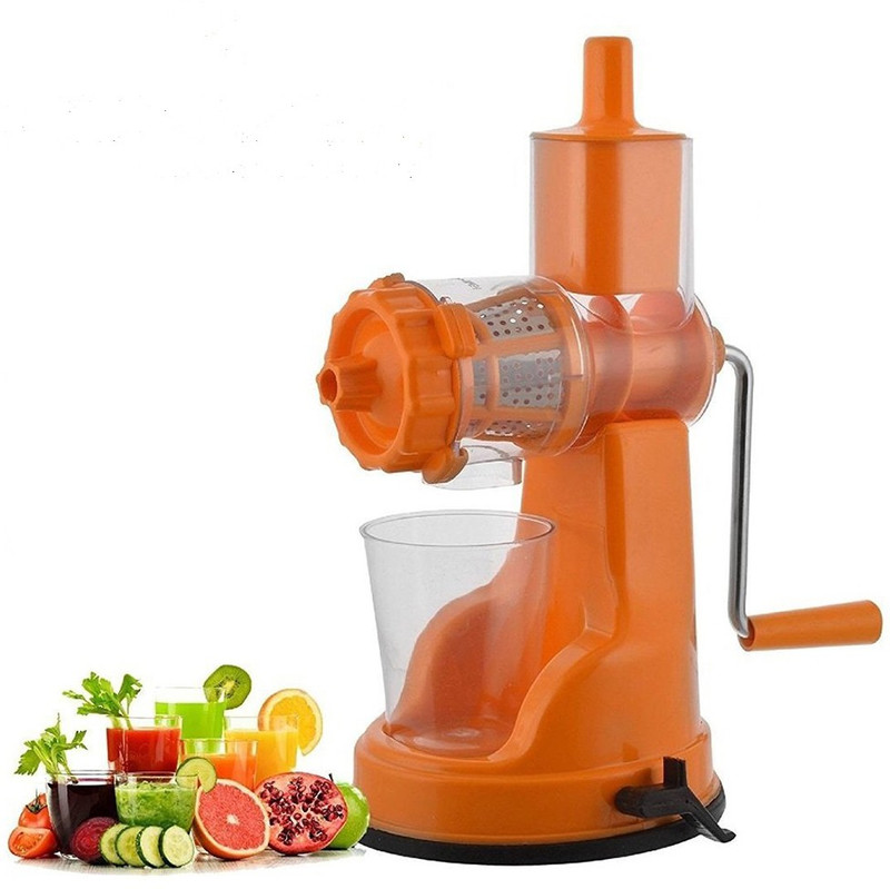 konvex Fruit & Vegetable Steel Handle Juicer with Vaccum Locking System Pink Plastic Hand Juicer(Orange)
