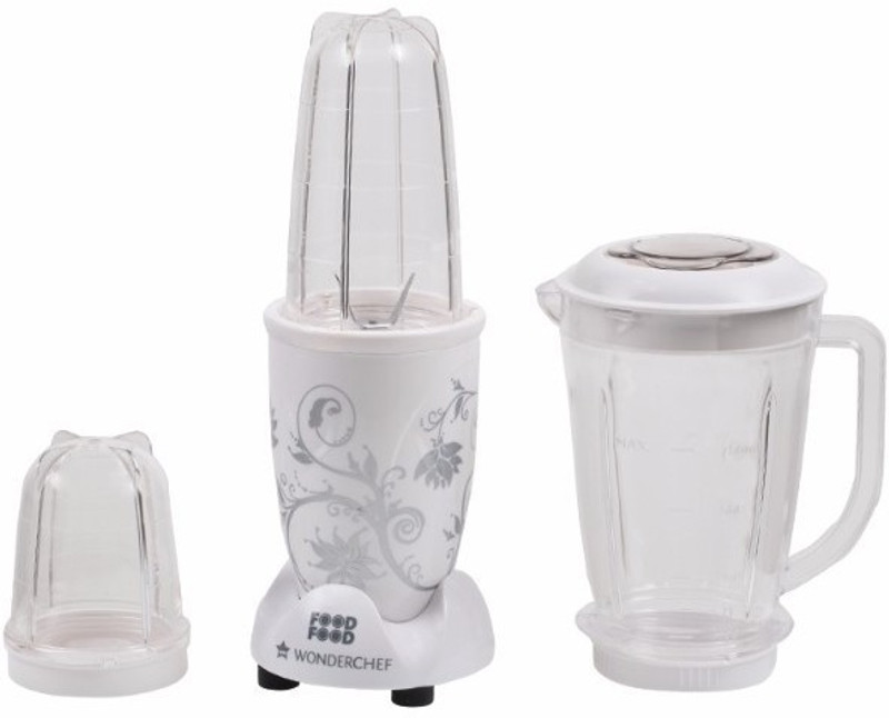 wonderchef Nutri blend with jar Nutri Blend White with Jar 400 W Juicer Mixer Grinder(white, 3 Jars)