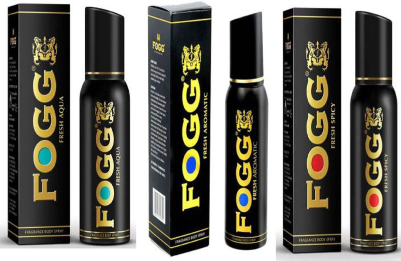 fogg deo fresh aqua aromatic spicy Perfume Body Spray  -  For Men(360 ml, Pack of 3)