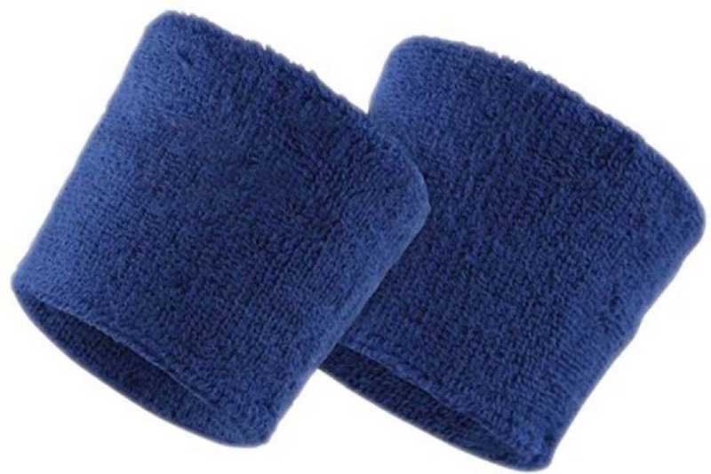 GymWar Wristband Wrist and sports band made with pure cotton Fitness Band(Blue, Pack of 2)