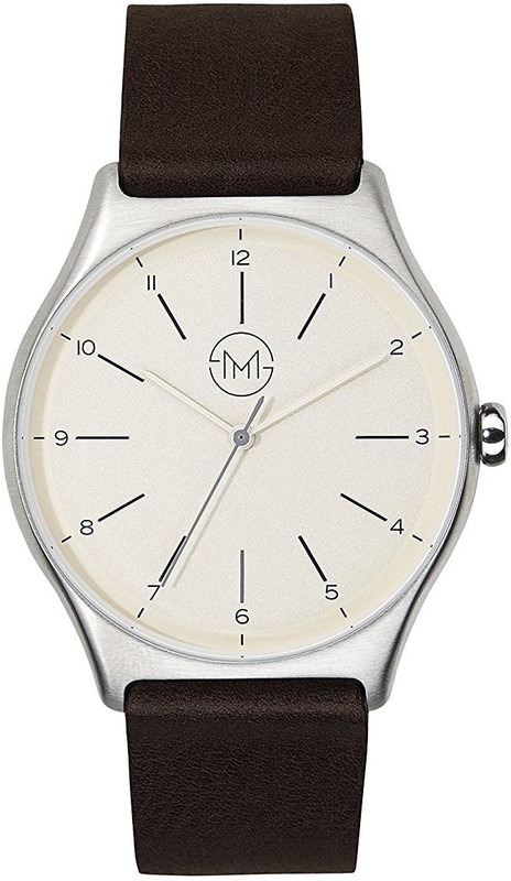 slim made Beige24645 slim made one 03 - Ultra thin watch in silver / brown - unisex Analog Watch  - For Men