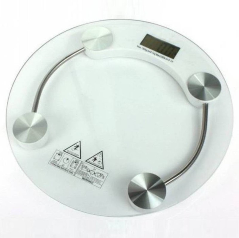 AmtiQ ®Personal Digital Bathroom Round Weighing Scale (White) Weighing Scale(White)