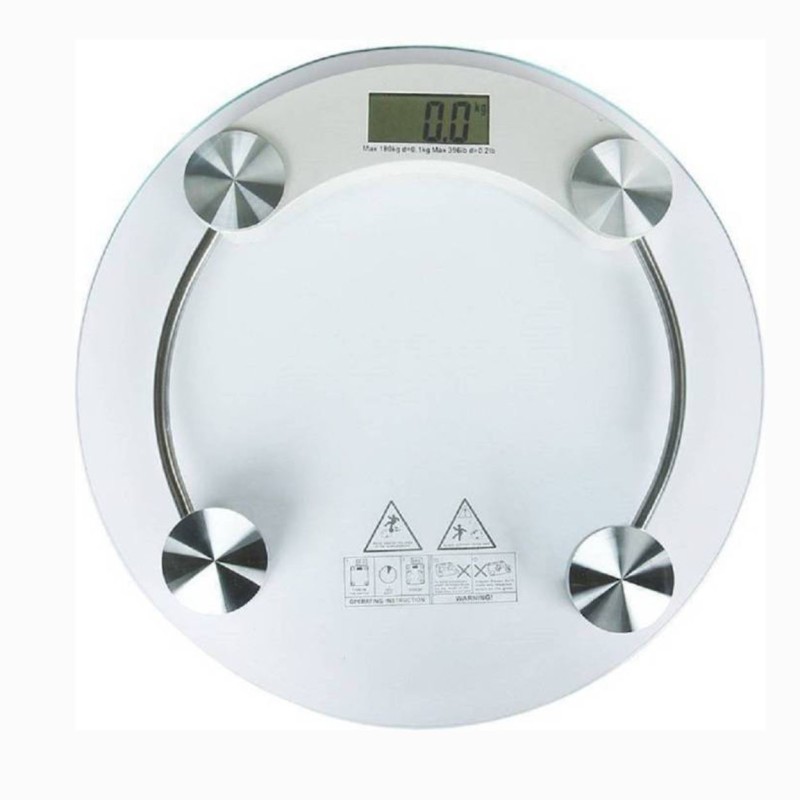 AmtiQ Personal Weight Machine 8mm Round Glass Weighing Scale (Transparent) Weighing Scale (White) Weighing Scale(Transparent)