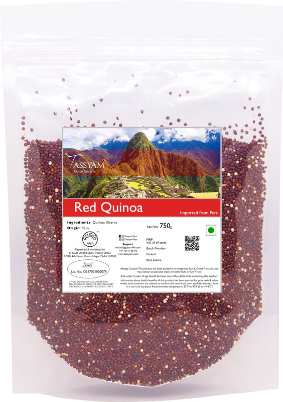 Tassyam Gluten Free Peruvian Red Quinoa Grain, 750g Pouch | Imported from Peru Quinoa(750 g)
