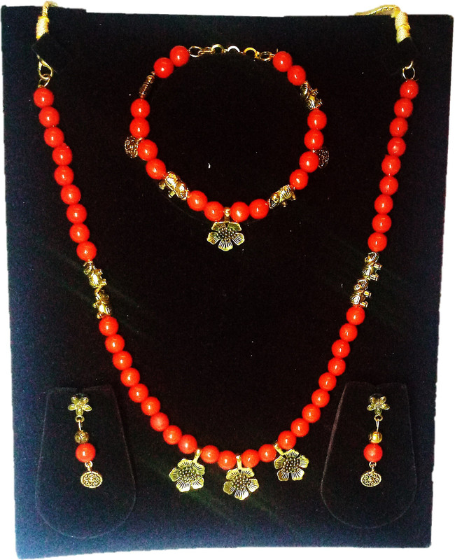 vanitha fashion Plastic Jewel Set(Red)