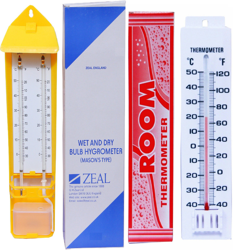 BALRAMA Combo Analogue Hygrometer + Thermometer Wet & Dry Zeal Bulb Hygrometer Humidity Moisture Measurer with Room Thermometer Temperature Gauge Meter Tester All-in-One Analog Moisture Measurer(30 mm)