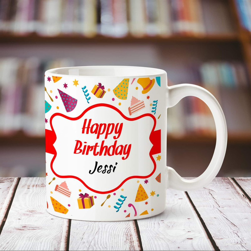 Chanakya Happy Birthday Jessi personalized name coffee mug Ceramic Mug(350 ml)