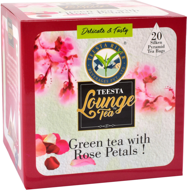teesta premium Lounge Tea - Green Tea with Rose Green Tea Bags Box(20 Bags)