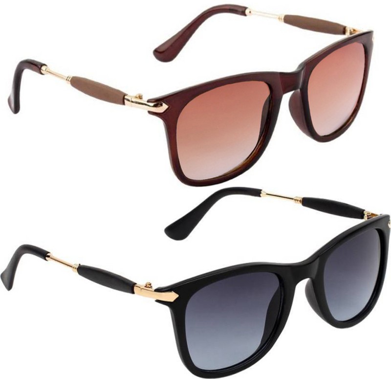 Gansta Wayfarer Sunglasses(Black, Brown)